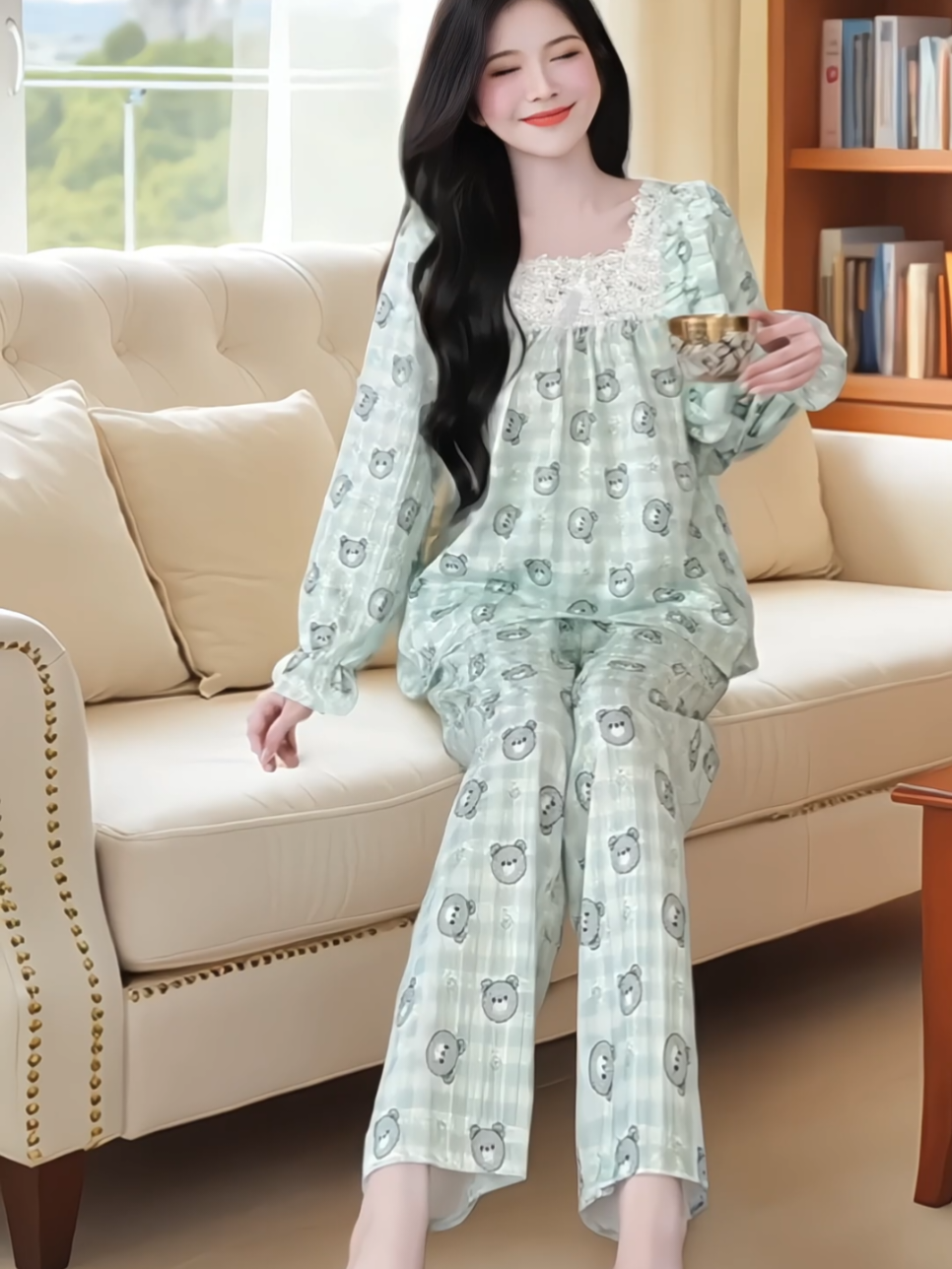 Bộ đồ sau sinh dài tay chất đũi mềm mại, áo có khóa kéo quần có chun chỉnh nhé chị em #bodosausinh #boduinu #bodomacnha #setdonu #xuhuong 