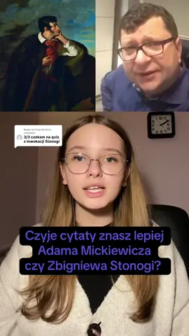 Replying to @Firan Bricks Kogo cytaty znasz lepiej Mickiewicza czy Stonogi? #dlaciebie #dc #coznaszlepiej #quiz #stonoga