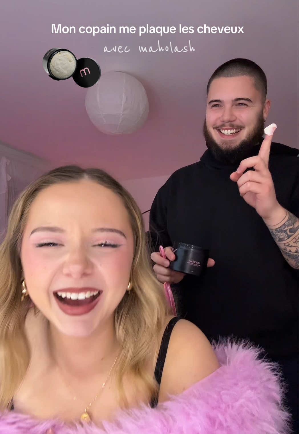 ON NE PLAQUE PAS SES CHEVEUX AU GEL !!! 💕 aujourd’hui c’est mon copain qui fait mon plaquage avec @Maholash  - collaboration commerciale #plaquage #sleekhair #couplestiktok 