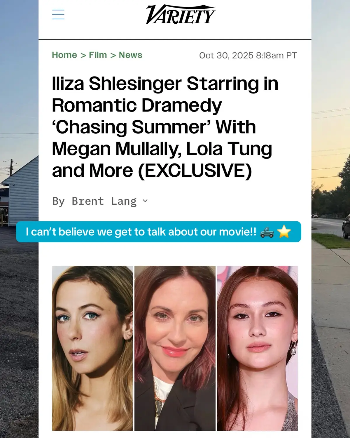 I can’t believe we get to talk about our movie!! 🛻 ⭐️ This movie is a love letter to my generation, my home state of Texas, and Millennial nostalgia. Every day of production I was floored by the caliber of cast and crew involved, and I’m so proud of what we created. I’ll carry it with me forever 💛☀️ 
