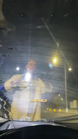 Have you ever seen this effect?#carcleaning #oilfilmremove #drivesafe #windshield #glass 