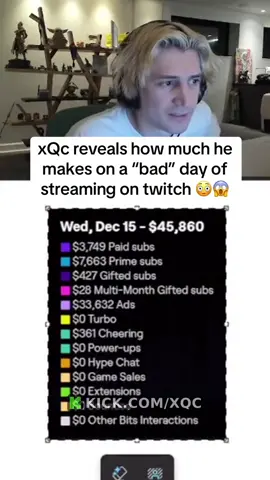 xqc flexes his twitch earnings