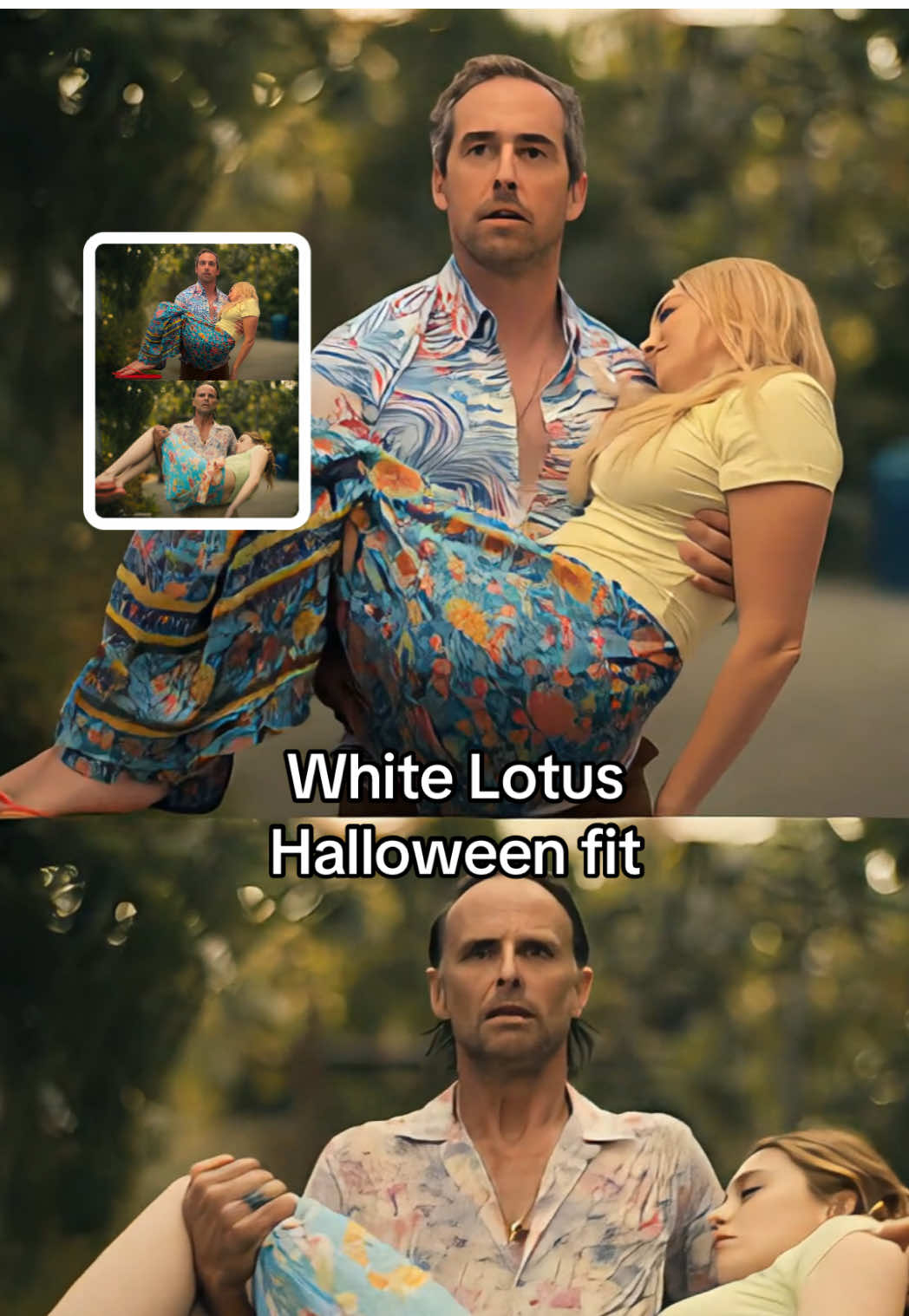 Tragic love at the White Lotus 🪷  #halloween #halloweencostume #couplescostume #whitelotus #fyp 