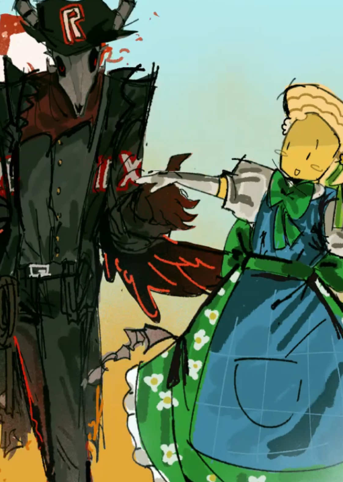 I actually love this art…im still scared to post…but i hope I don’t got comments that make me uncomfortable again…. #terminationprotocol #noobguest #guestnoob 