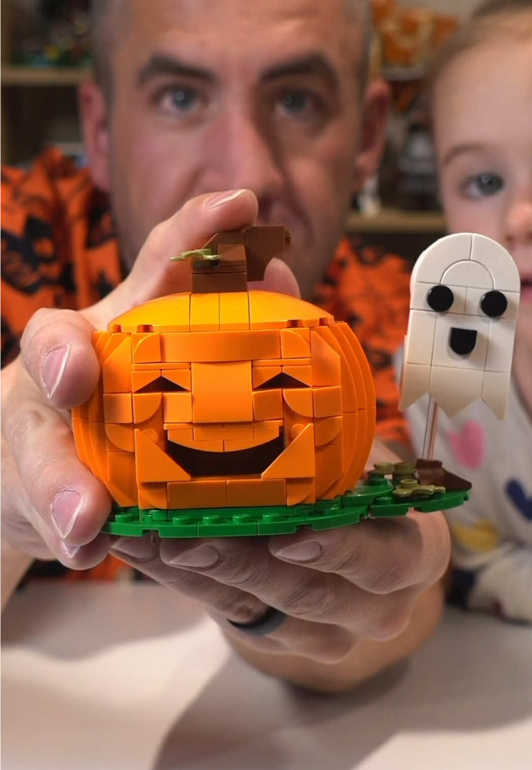 Building Lego Halloween Pumpkin with Mayzee. Item 40697, 254 pcs @horselife @LEGO #lego #legotiktok #viral #fyp #halloween 