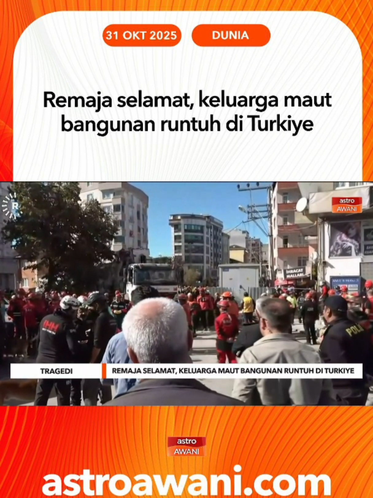 Penduduk memberitahu melihat kerosakan pada bahagian luar dan lantai bangunan sehari sebelum kejadian. #AWANINEWS