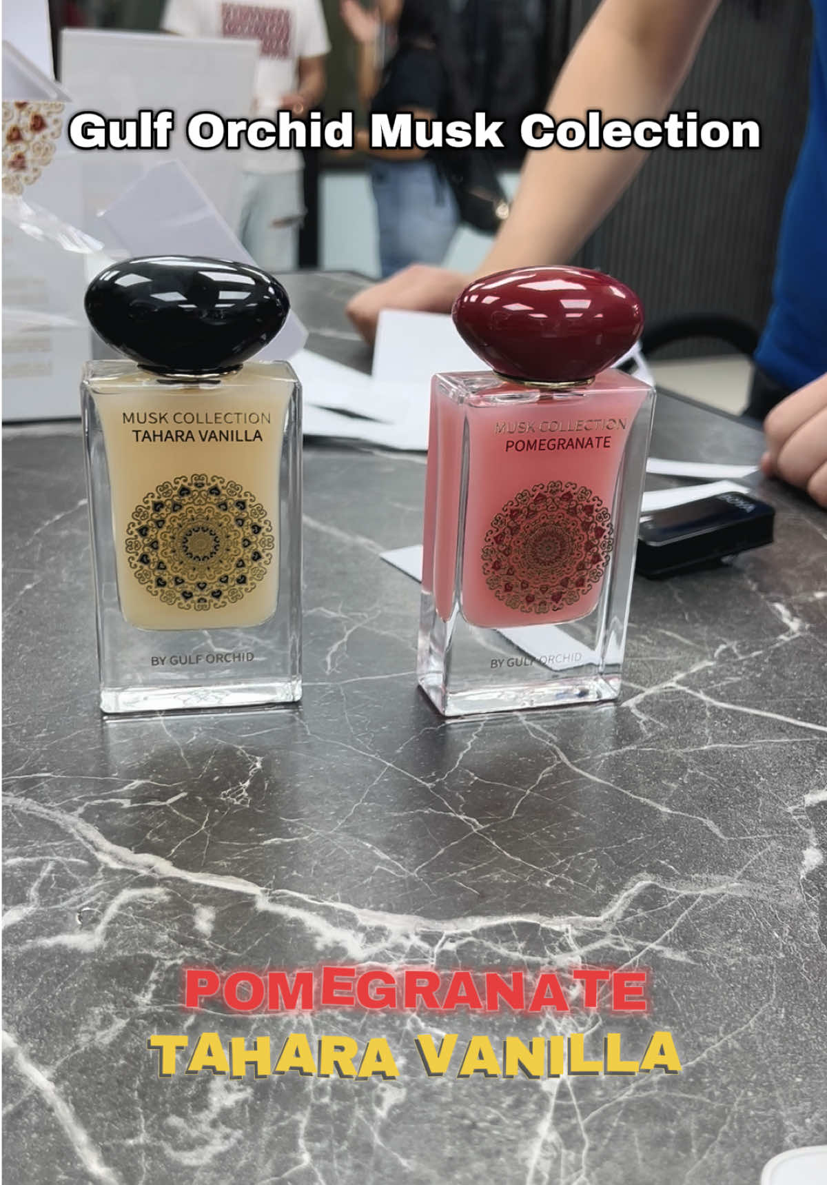 Nuevos de Gulf Orchid🤍 Pomegranate y Tahara Vanilla ❤️💛#comprarenchile #perfumeschile #fyp #perfume #perfumesarabes 