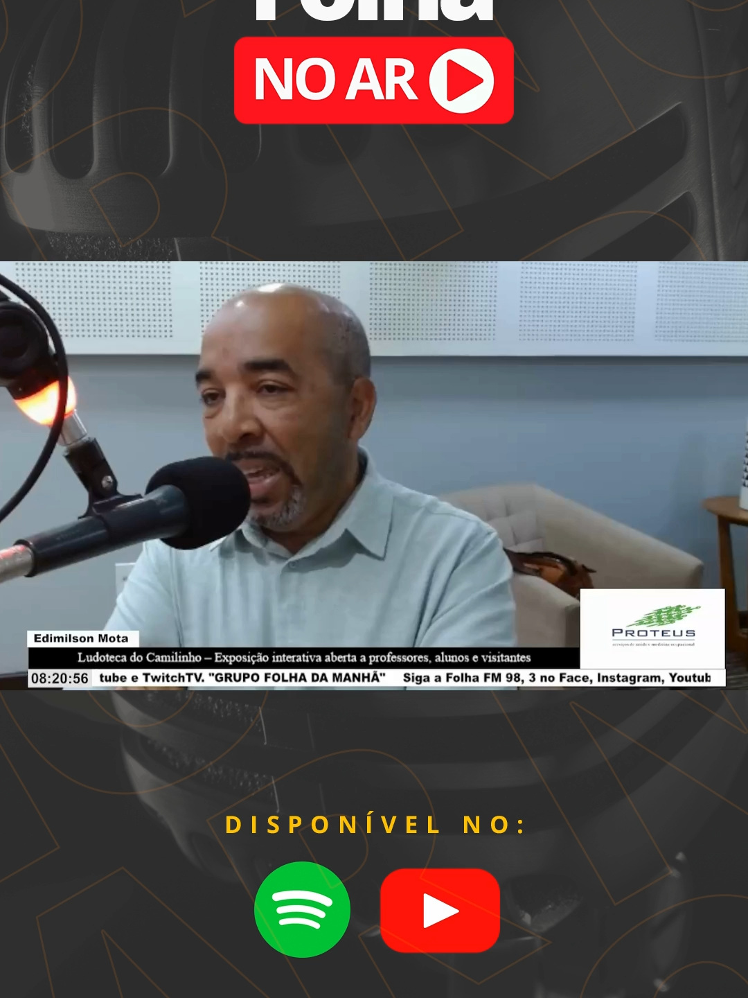 🎙️ Edimilson Mota, Professor da UFF-Campos, foi o nosso convidado desta quinta-feira do Folha no Ar.