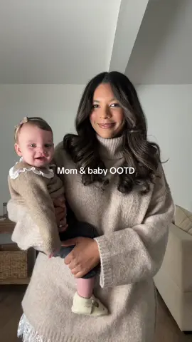 Neutral girlies🤎 love coordinating with my girl #babygirl #OOTD #outfitinspo #thanksgiving #midsize 