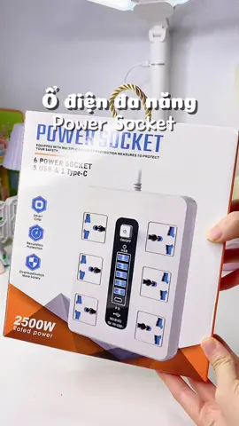 Ổ điện xịn nhất mình từng dùng 😍 6 ổ cắm, 5 cổng USB + 1 Type-C – cắm đủ đồ trong nhà mà vẫn cực kỳ an toàn ⚡ Có nút tắt riêng từng ổ, chip thông minh chống quá tải – yên tâm xài cả ngày! #OdienDaNang #PowerSocket #GiaDungThongMinh #DoDungTienLoi #DoGiaDung   