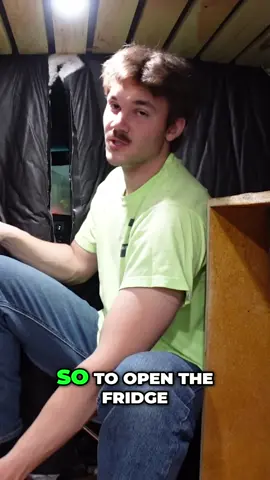 Living in a van requires some clever solutions. Check out how this person keeps their fridge from spilling its contents while on the road! #vanlife #hacks #lifehacks #fridge #travel #food