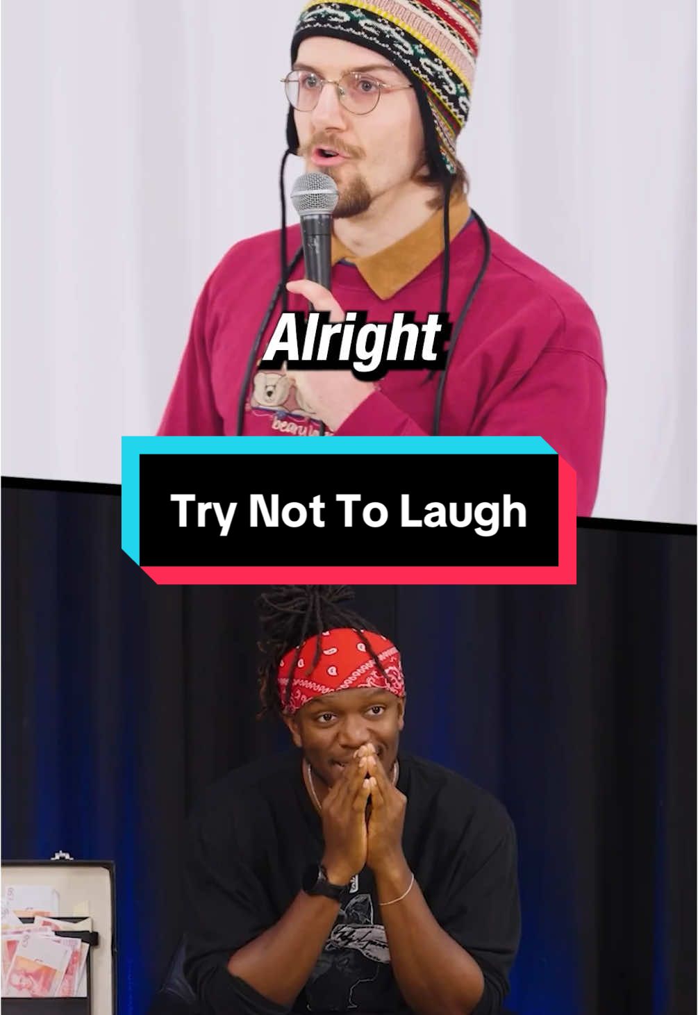 Try not to laugh w/ @KSI & @Deji  Full video on KSI’s YouTube #ksi #deji #trynottolaugh 