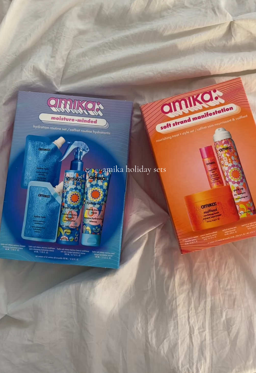 My 2 fav @amika collections  the hydration shampoo/ conditioner and the soulfood hair mask chefs kiss  #amika #amikahairproducts #amikapartner #amikahairmask #curlyhaircreator 