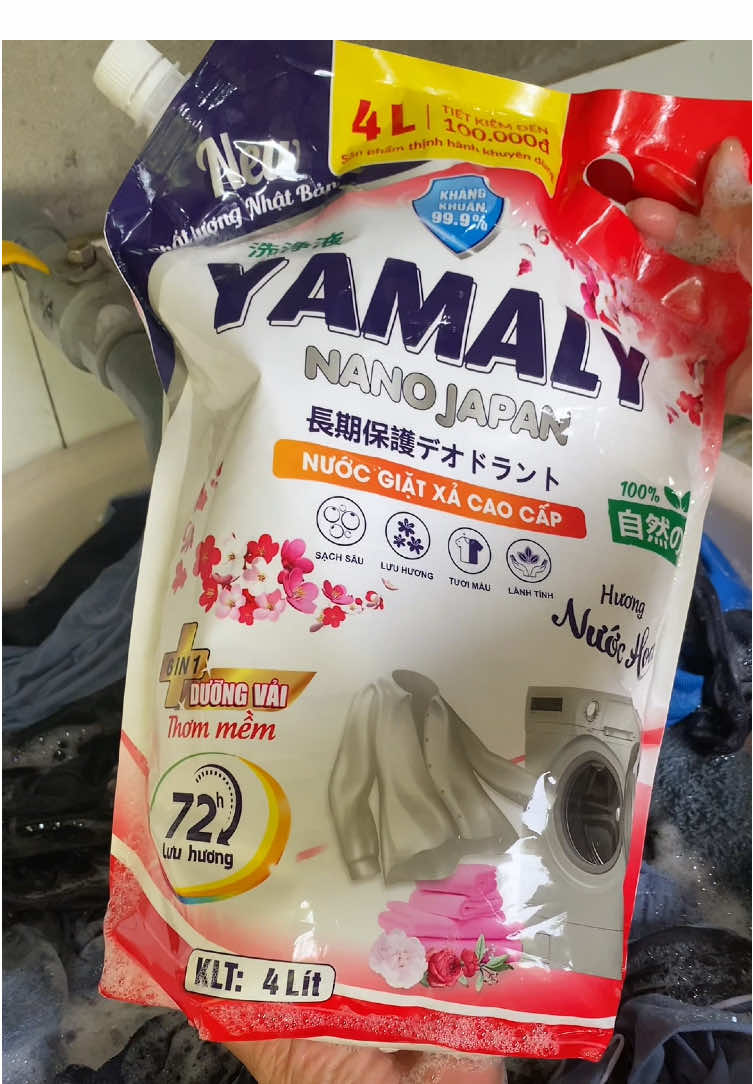 Nước giặt yamaly với công nghệ nano Nhật bản giúp bền màu quần áo,giặt sạch sâu,lưu hương lâu #thuthu24lc #nuocgiatxa #nuocgiatyamaly #yamaly #muasamcungtiktok 