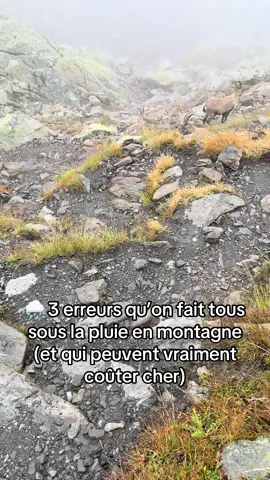 🌧️ 3 erreurs qu’on fait tous sous la pluie en montagne (et qui peuvent vraiment coûter cher) 🥶 1. Penser que “ça ira” sans protection complète Beaucoup se contentent d’une simple veste imperméable… mais oublient le pantalon de pluie, la capuche ajustée, ou les guêtres. Résultat : l’eau s’infiltre par les jambes, le sac se gorge d’humidité et la température du corps chute lentement. C’est le début de l’hypothermie douce, celle qu’on ne sent pas tout de suite mais qui peut t’épuiser en moins d’une heure. Comment corriger / Que faire : 	•	Prépare une tenue complète pluie : veste imperméable (avec coutures étanches), pantalon de pluie, guêtres et capuche bien ajustable. 	•	Teste la capuche et les réglages avant de partir : elle doit rester en place quand tu baisses la tête. 	•	Mets ton sac dans une housse étanche ou utilise des sacs étanches (dry bags) à l’intérieur — range vêtements de rechange et sac de couchage dans un dry bag séparé. 	•	Privilégie des matières respirantes (Gore-Tex ou membrane équivalente) plutôt que du plastique qui chauffe et condense. 	•	Vérifie régulièrement les points d’entrée d’eau (col, poignets, fermeture éclair) et scelle/recouds/renforce si nécessaire avant la rando. 🧤 2. Garder les mêmes couches humides “pour plus tard” Erreur classique : continuer avec un t-shirt ou une polaire trempée en pensant se changer seulement au bivouac. Mauvaise idée. Le froid s’installe, ton corps dépense son énergie juste pour se réchauffer — et quand tu t’arrêtes, tu trembles déjà. En montagne, la règle d’or : changer dès que possible, même pour un vêtement de secours sec dans un sac étanche. Comment corriger / Que faire : 	•	Aie toujours un kit d’urgence sec accessible : une couche de rechange sèche (t-shirt ou couche thermique), chaussettes sèches, bonnet et une légère polaire de secours compressée dans un sac étanche. 	•	Organise ton sac : place ces éléments au sommet ou dans une poche facilement accessible — pas au fond. 	•	Si tu es trempé, enlève rapidement les couches humides dès que tu peux et sèche-toi (essuie avec un chiffon microfibre, frotte les mèches d’eau). Enfile immédiatement la couche sèche. 	•	Utilise une couverture de survie / bivy ultralégère si les températures chutent fortement en attendant d’être au chaud. 	•	Change aussi les chaussures/chaussettes si possible : pied mouillé = ampoules + refroidissement rapide. 🪨 3. Accélérer la marche pour “rentrer plus vite” Sous la pluie, on veut fuir le mauvais temps, mais c’est justement là que les erreurs s’enchaînent : pas plus rapides, appuis moins précis, glissades sur la roche mouillée… et une simple chute peut devenir dramatique. La vraie sagesse, c’est de ralentir, poser chaque pas et accepter d’avancer moins vite, mais en sécurité. Comment corriger / Que faire : 	•	Ralentis consciemment : réduis la longueur de tes pas, multiplie les appuis stables, et pose le pied plat quand possible. 	•	Regarde le terrain 2–3 pas devant toi et évite les pierres lisses, racines moussues et pentes grasses. Cherche les trajectoires avec adhérence (terre, herbe sèche, arêtes rugueuses). 	•	Utilise les bâtons de randonnée : ils augmentent la stabilité et répartissent le poids — apprends à les placer correctement (pas juste les planter, mais les poser pour tester l’appui). 	•	Réévalue ton itinéraire : sous forte pluie, préfère les itinéraires les plus sûrs, même s’ils sont plus longs. Parfois contourner ou faire demi-tour est le choix responsable. 	•	Gère ton énergie : marcher lentement économise l’effort et réduit les erreurs dues à la fatigue. Si la visibilité chute, arrête-toi dans un abri naturel et attends l’amélioration si nécessaire. #rando #trekkinglife #conseils #bivouac #sécurité 