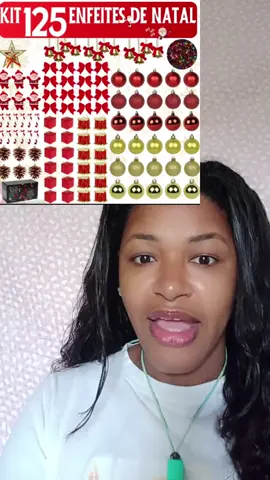 kit enfeite de árvore de Natal 125 enfeites