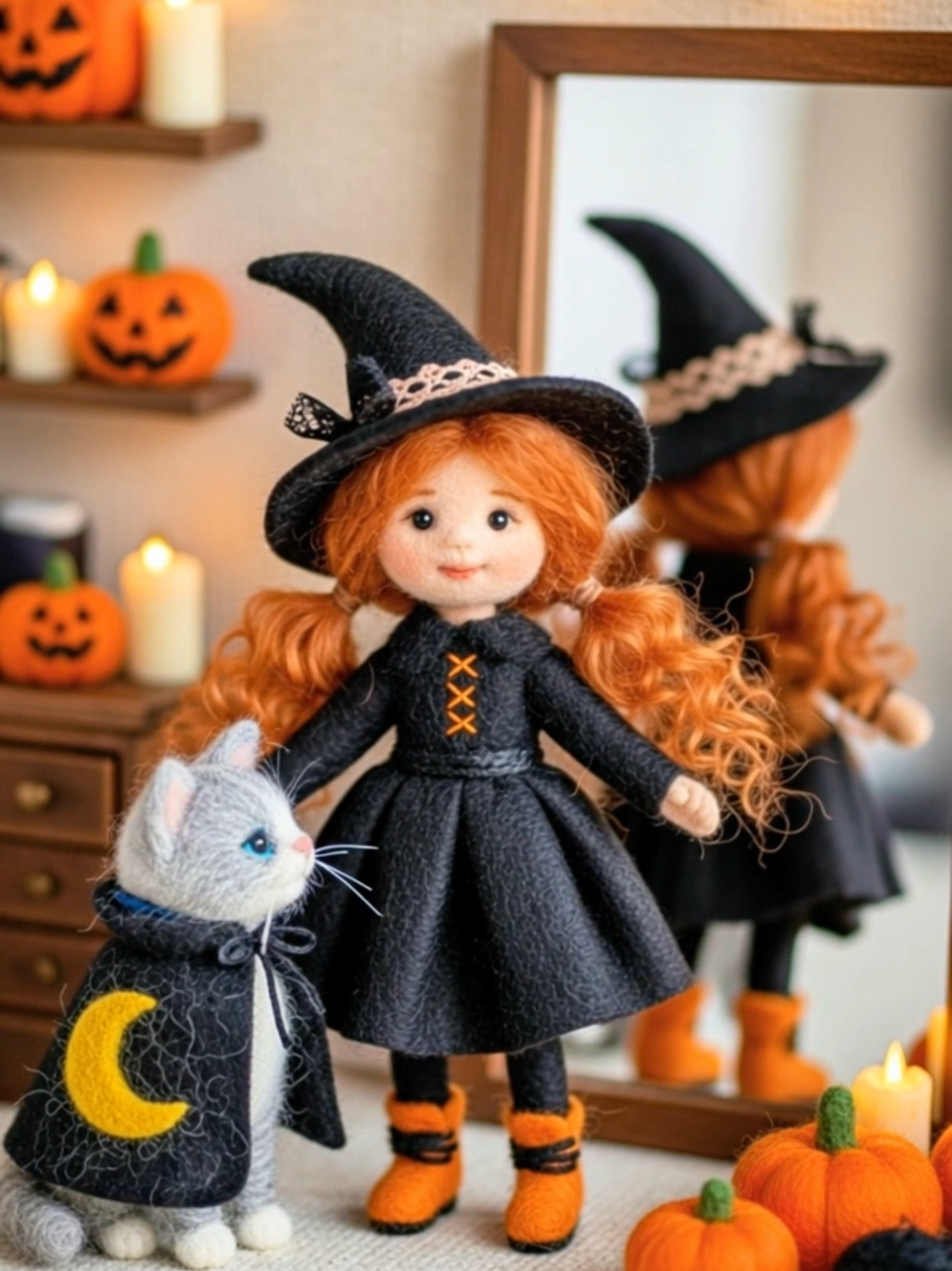 🎃 Come Celebrate Halloween With My Tiny Felted Girl & Her Cat 🧶💫 I wanted this short to feel like a soft dream — a little girl and her cat living their best Halloween evening in a felted world. 🐾🎃 Every detail is fuzzy, cozy, and made with love. Take a minute to slow down and enjoy this moment of magic. cozy Halloween, needle felt short, cottagecore video, cozy handmade art, cute story short, cozy animals, felted wool aesthetic, warm short video, cozy mood, cute Halloween
