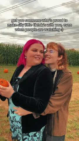 she never makes me feel dumb for wanting to make videos :) #lgbtq #wlwcouple #plussize #plussizefashion #pumpkinpatch 
