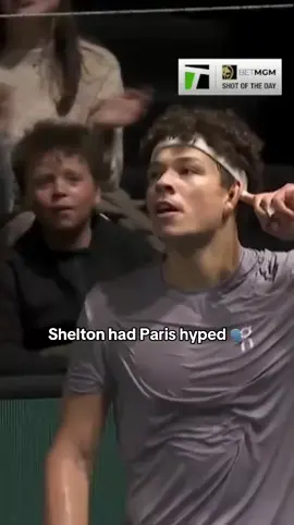 What a shot on set point 😯 @BetMGM #shotoftheday #benshelton #tennistiktok #hotshot #paris 