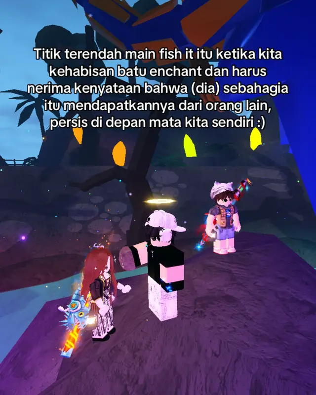 Awalnya nyamperin buat minta batu enchant, eh ternyata sama-sama gapunya. Pas ada yang nawarin, cuma bisa bilang “udah buat kamu aja, aku nanti bisa cari sendiri” ☺️ #fishit #fishitroblox #robloxindonesia #fyp #viral 