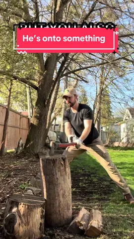 bro might be onto something #throwback #woodchop #motivation 