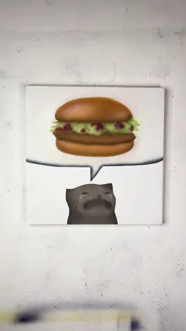 me when no burger [commission :3] #airbrush #acrylicpainting #cat #painting #art 