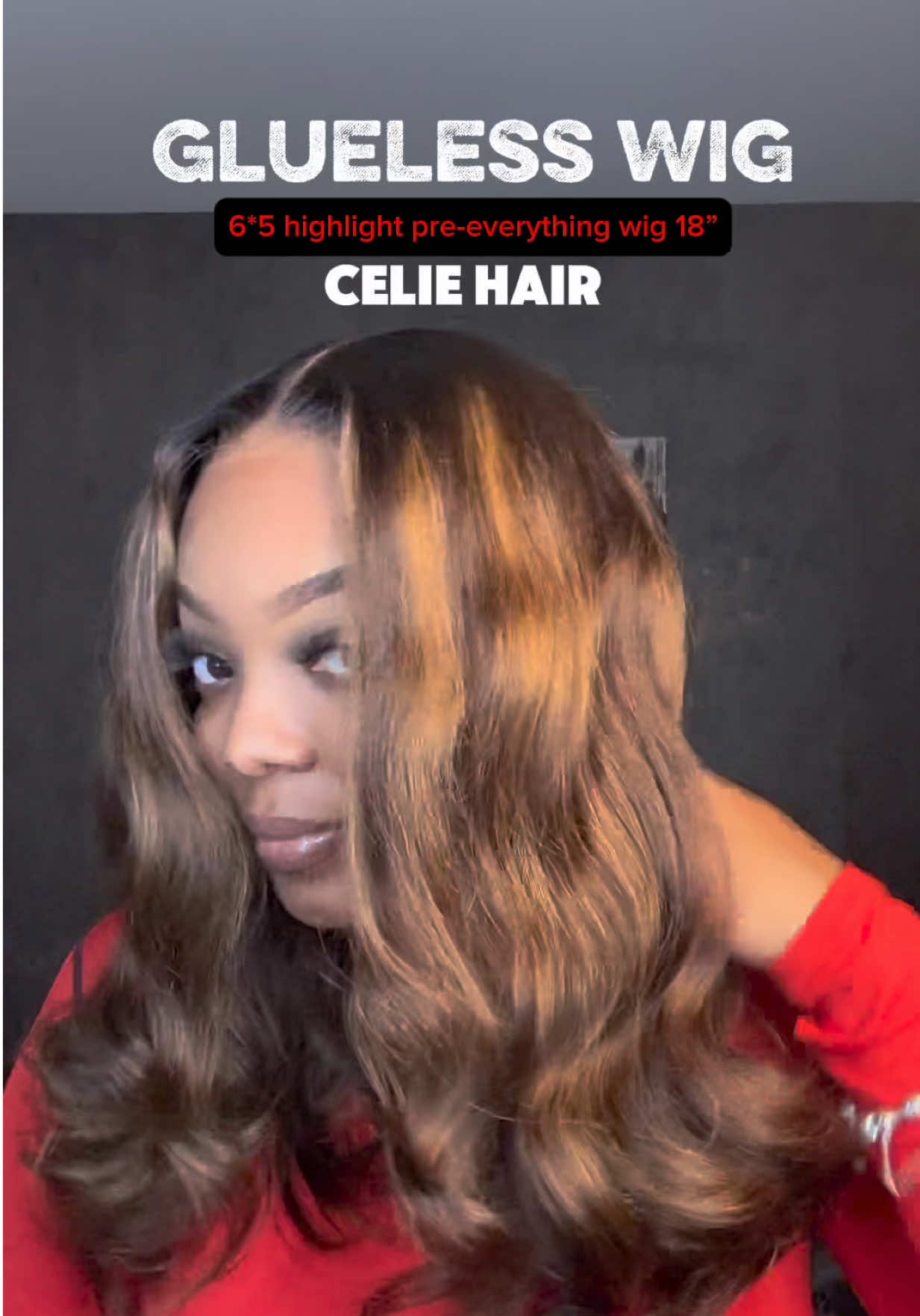 So easy to install because it came pre everything 😍😍🤏🏽 Glueless wig from @celiehair @Celie Hair Store 🥰 #celiehair #gluelesswiginstall #tiktokshopblackfriday #highlightwig #fyp 