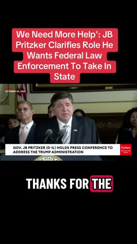 We Need More Help': JB Pritzker Clarifies Role He Wants Federal Law Enforcement To Take In State