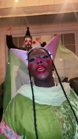 I promised him a balloon animal if he was my backup dancer 😂 #costume #clowncore #halloweencostume #halloween #medieval 