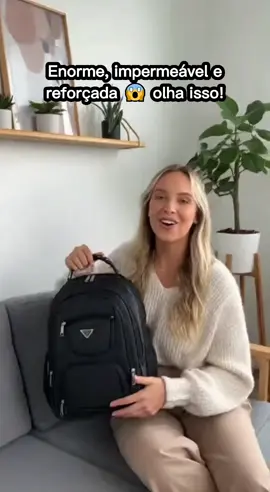 mochila top, grande, espaçosa, reforçada e a prova d'água. #achadinhos #compras #moda #viagem 