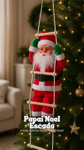 Papai Noel Sobe E Desce Escada♥️✨  https://s.shopee.com.br/12BBFQtEa #natal #papainoel #decoraçao #natalina #enfeitesdenatal 