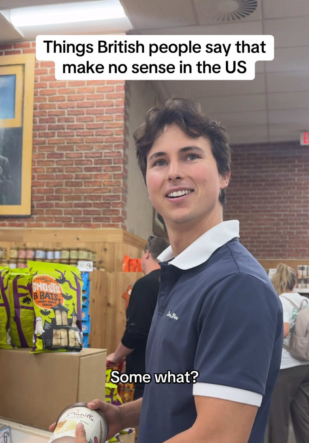 Same language but completely different phrases🤣 #fyp #reaction #funny #british #humor 