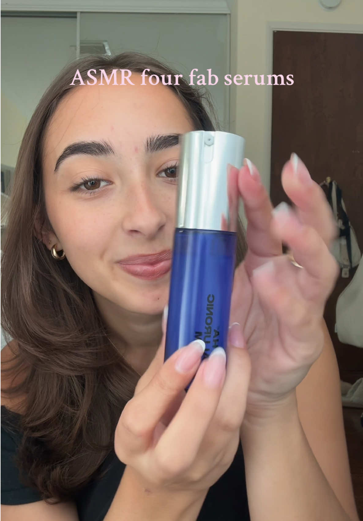 @The Ordinary - niacinamide + zinc   @MUTHA. - hyaluronic serum  @Naturium - vitamin c complex serum  @Kosas - collagen spray on serum  hugs kisses x #asmr #asmrsounds #girltok #skin #skincare 