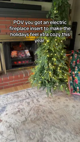 This electric fireplace insert makes my living room so cozy ☺️ 