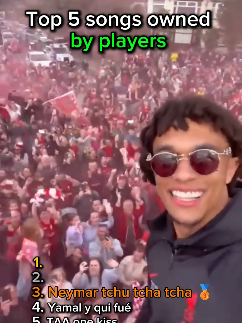 Top 5 songs owned by players  #lamineyamal #mbappe #salah #liverpoolfc #neymar 