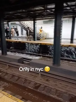Ofc the G gets flooded, just my luck 🥀🥀🥀 #nyc #fyp #rain #mta #viral