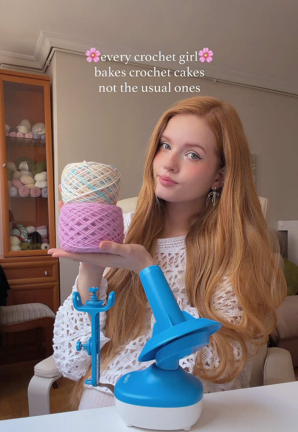 Perfect yarn cakes with Electric yarn winder from @Caydo ❤️ get 15%off with code WONDER 🫶🏻 link in bio 🙌🏻