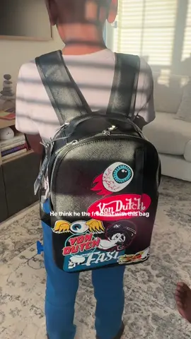Who he think he is 🤍😆 @Von Dutch #fyp #tiktokshopcreatorpicks #vondutch #backpack 