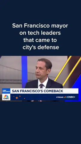 #SanFrancisco Mayor Daniel Lurie discusses tech heavyweights Marc Benioff, Jensen Huang, Sam Altman and others coming to the defense of the city after President Donald Trump announced plans to deploy the National Guard in San Francisco. Watch more at the #linkinbio #CNBC