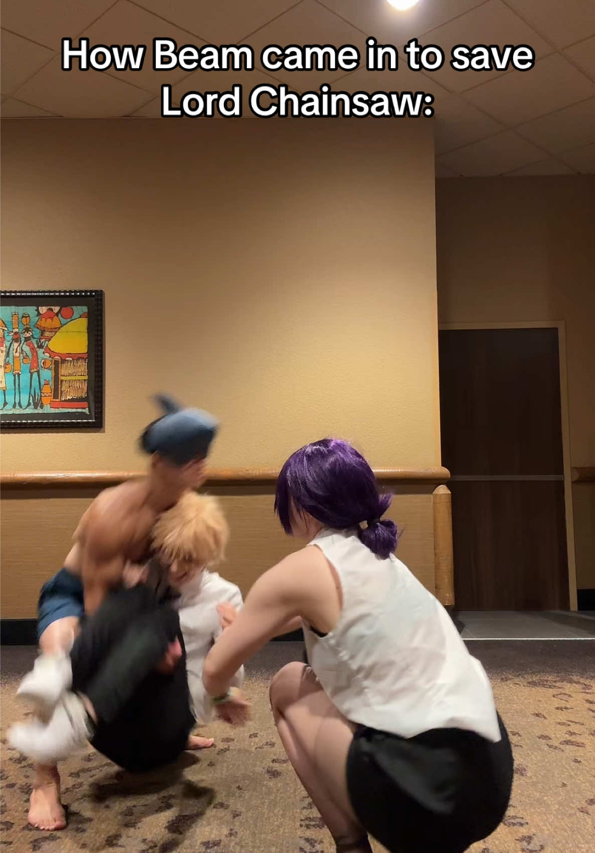 How Beam was movin for Lord Chainsaw 💪🏽🦈 Reze: @♡ Chloe ♡  Denji: @kai  #cosplay #anime #chainsawman #chainsawmanmovie #beam 