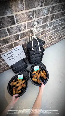 BOO-GO!!! Grab yourself a spooky snack with BOGO 10ct wings in the Zaxbys app thru 10/31 OR ELSE