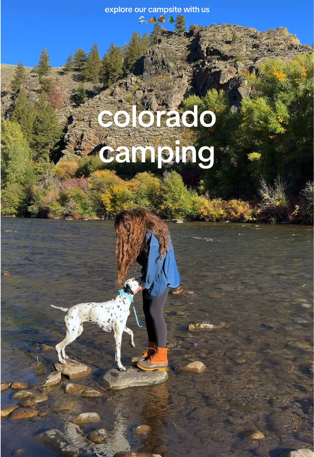 found the most beautiful riverside campsite in Almont, CO! safe to say River was excited about it!  #solocamping #campsite #coloradocamping 