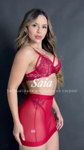 Trio saia que acompanha cinta Liga 😍 4 peças em um valor incrível 🔝 #tiktokshop #camisola #saia #calcinha #modaintima 