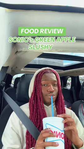 FOOD REVIEW of Sonic’s Green Apple Slushy #foodreview #sonicdrivein #tastetest #drivethru 