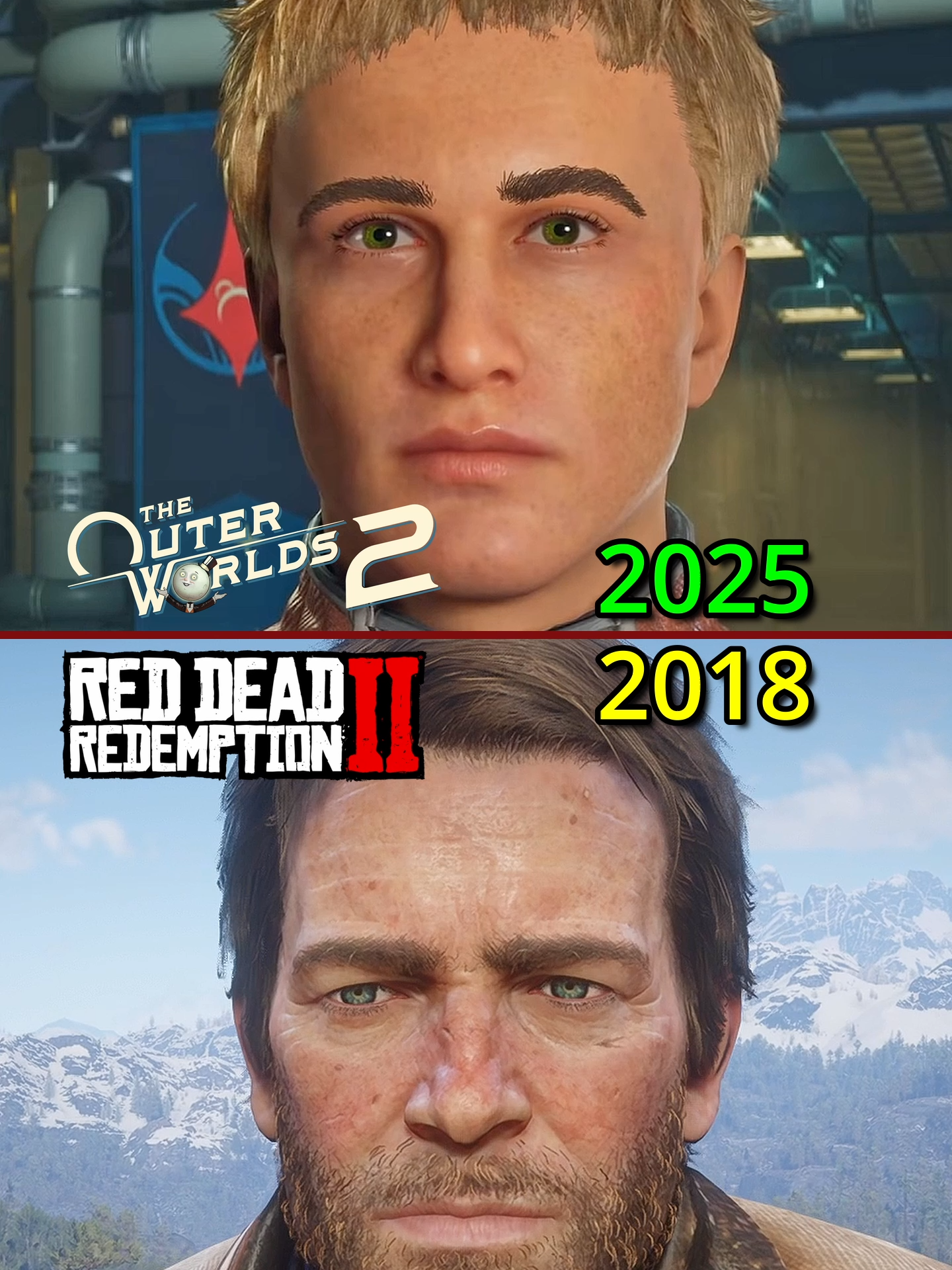 RDR 2 VS Outer Worlds 2 - Facial Comparison #comparison #theouterworlds2 #outerworlds #gaming #rockstargames #rdr2 #reddeadredemption2
