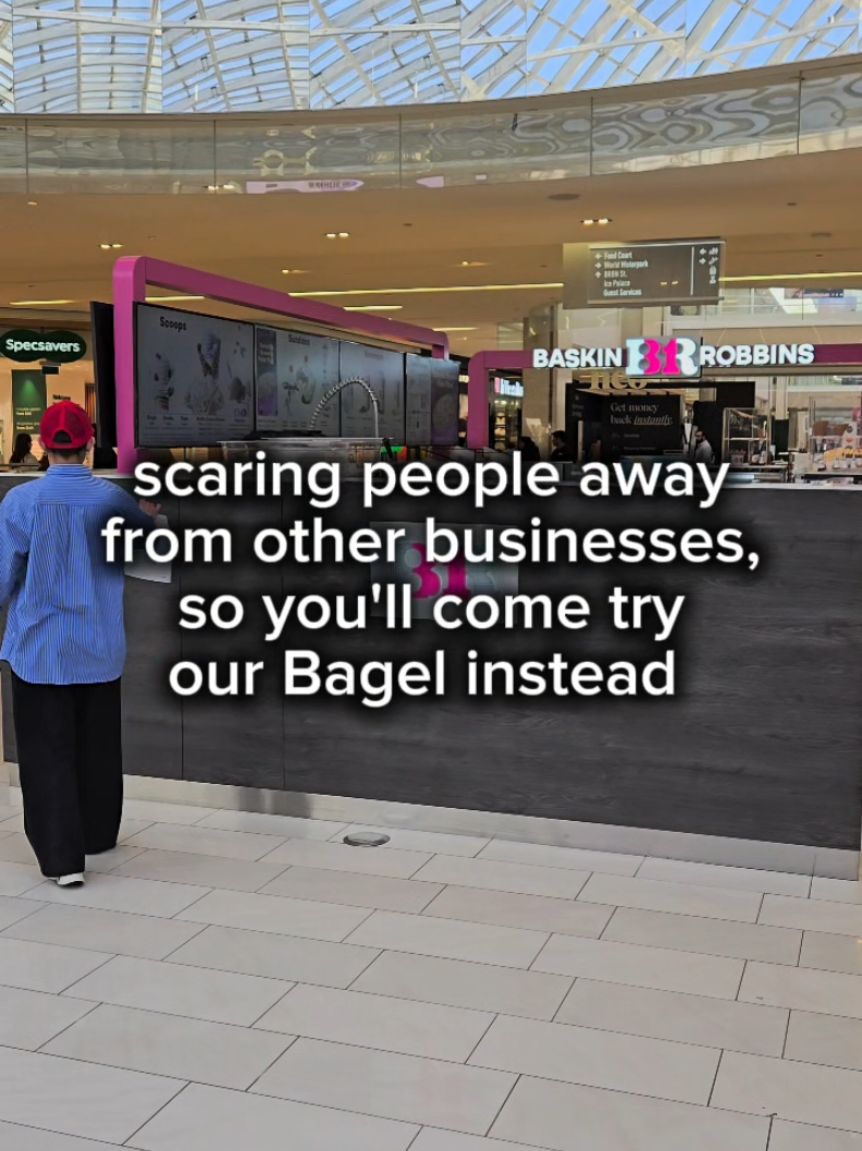 Halloween spooky vibes at Bonjour Bagel Paris.  Tax season is close, but our bagels are closer.  📍West Edmonton Mall #westedmontonmall #halloweenishere #edmontonfood #edmontonoilers #taxseason 