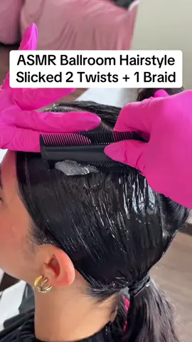 ASMR 🔊 Ballroom Hairstyle Tutorial Slicked Back + 2 Hair Twists + 1 Braid  I wasn’t sure if I should stop after 2 twists… Would You Add More? #creatorsearchinsights #hair #hairtutorial #ballroomhair #haircare 