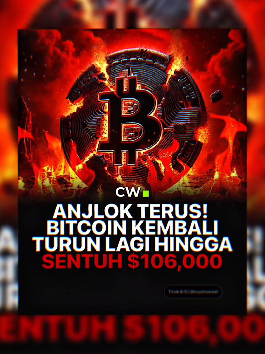 🔥 BITCOIN TERBAKAR! Harga Bitcoin kembali anjlok tajam hingga menyentuh level $106,000! 📉 Investor mulai waspada karena tekanan jual semakin meningkat di tengah ketidakpastian pasar global. #cryptowave #gabrielrey #cryptonews #bitcoin #crypto 
