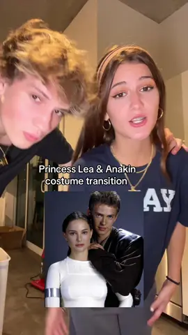Did we win this trend? #halloween #halloweencostume #xyzbca #princesslea #anakin princess Lea and anakin skywalker 