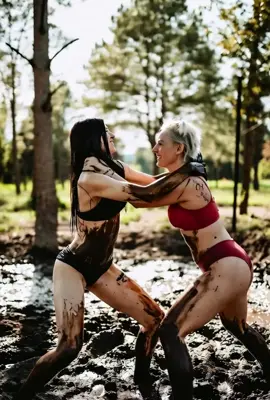 MWC - Levi Sims vs Dakota Lewis got a bit intimate #wrestling #mudwrestling #mwc #women #sport 